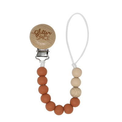 Silicone Pacifier Clip - Moroccan Clay - Glitter & Spice Canada