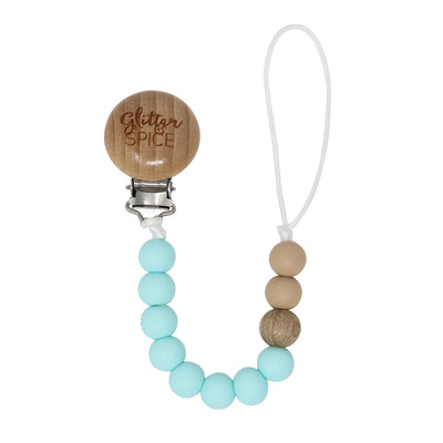 Silicone Pacifier Clip - Seafoam - Glitter & Spice Canada