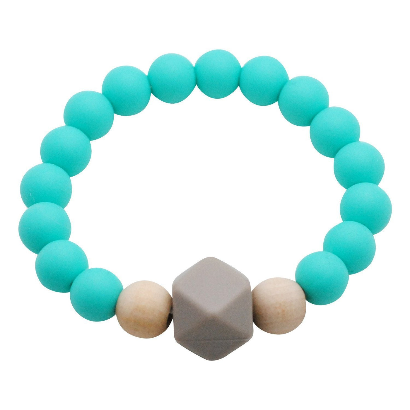 Adult Silicone Teething Bracelet - Gemstone in Caribbean Blue - Glitter & Spice