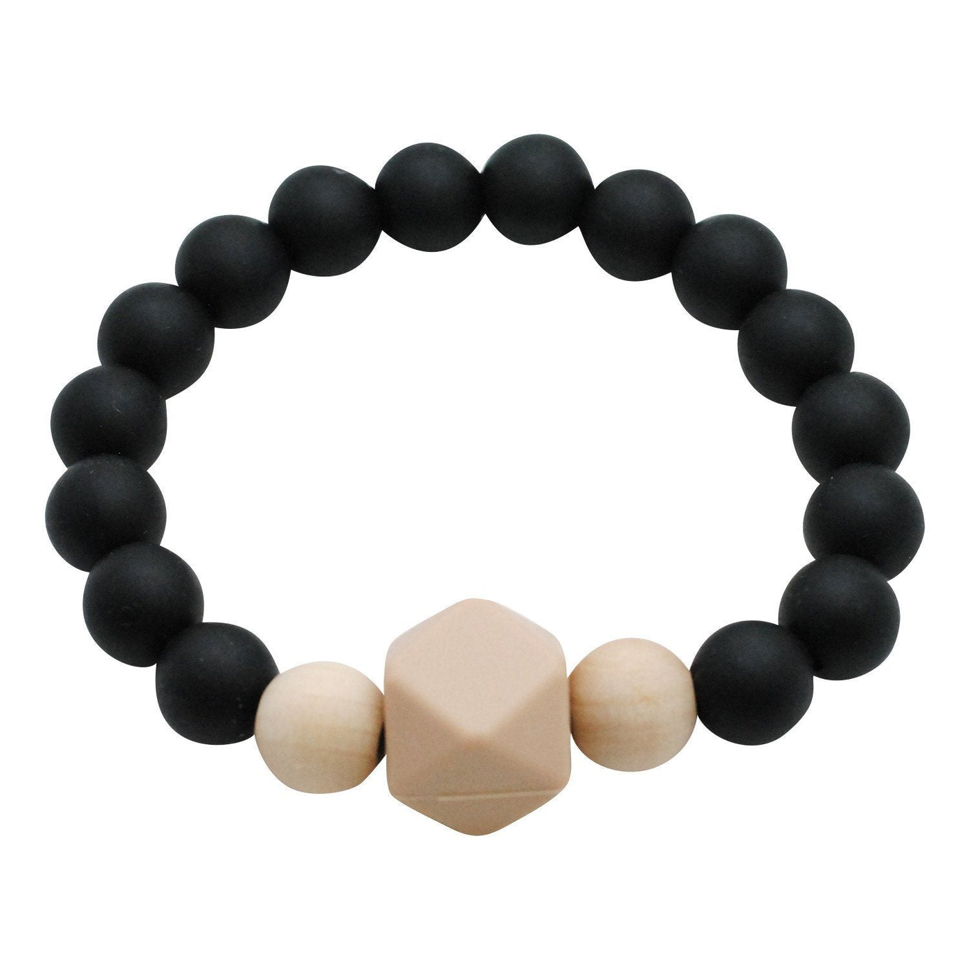 Adult Silicone Teething Bracelet - Gemstone in Midnight Black - Glitter & Spice