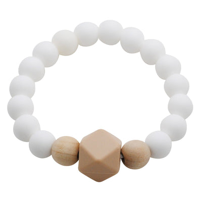 Adult Silicone Teething Bracelet - Gemstone in Porcelain White - Glitter & Spice