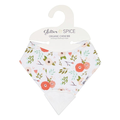 Organic Chew Bib - Poppies - Glitter & Spice