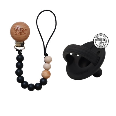 Silicone Pacifier Clip - Midnight - Glitter & Spice Canada