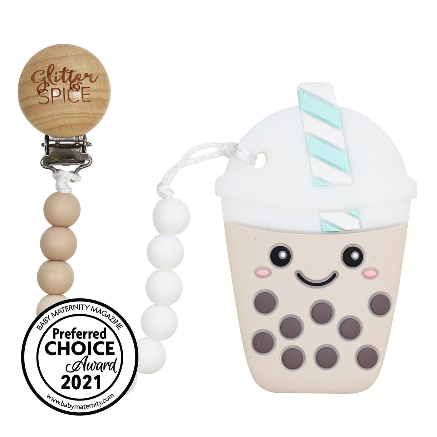 Bubble Tea Silicone Teether - Glitter & Spice Canada