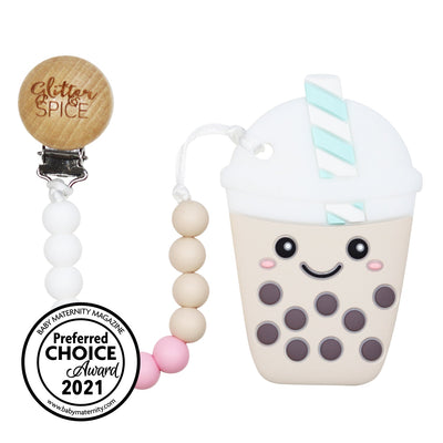 Bubble Tea Silicone Teether - Glitter & Spice Canada