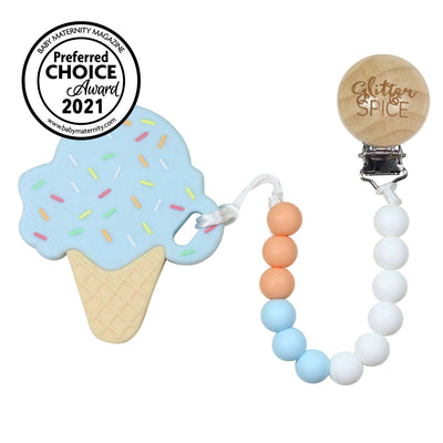 Ice Cream Cone Silicone Teether - Glitter & Spice