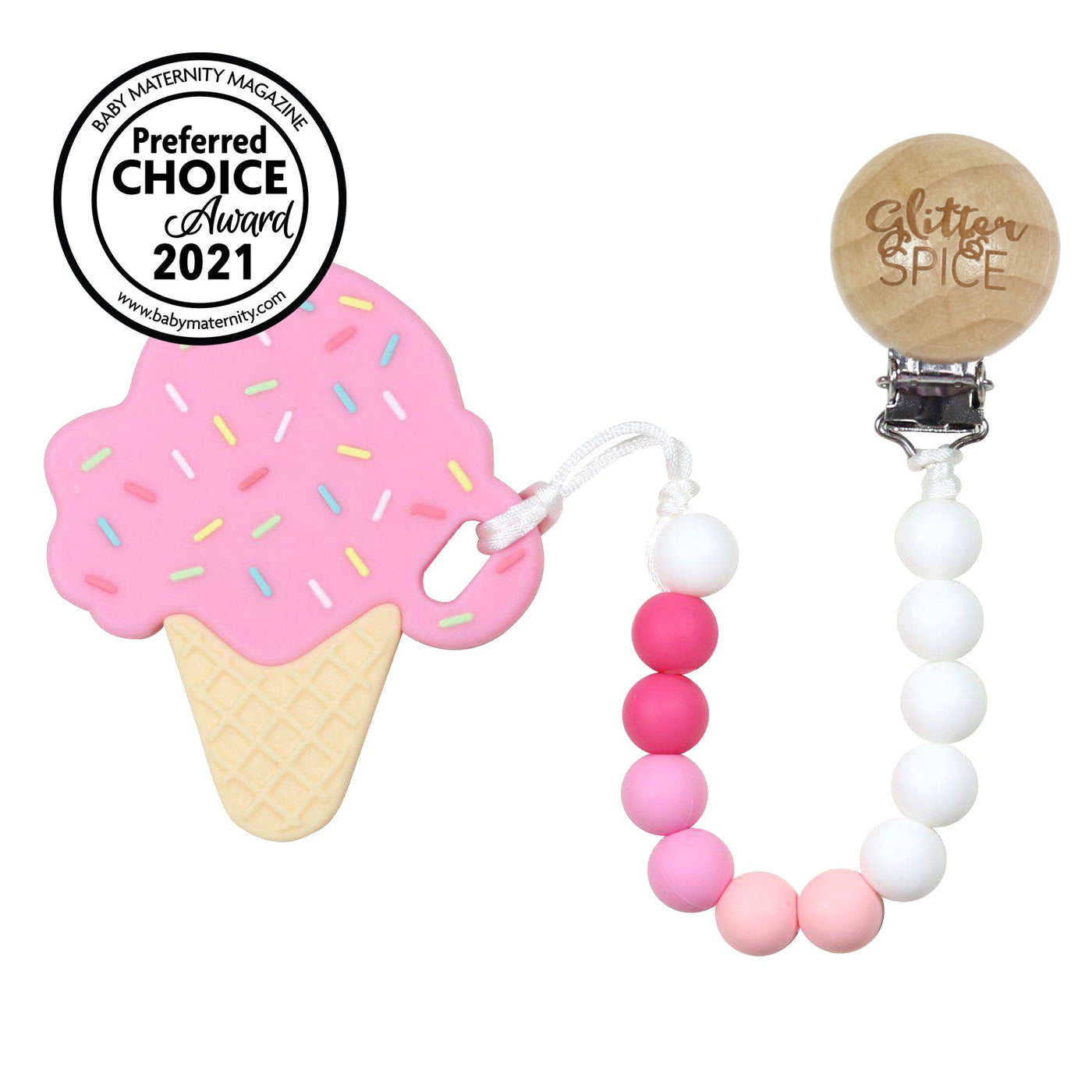 Ice Cream Cone Silicone Teether - Glitter & Spice