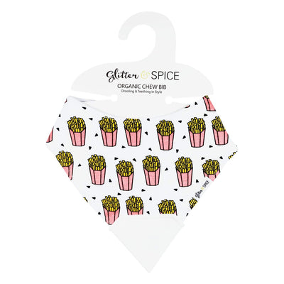 Organic Chew Bib - French Fries - Glitter & Spice