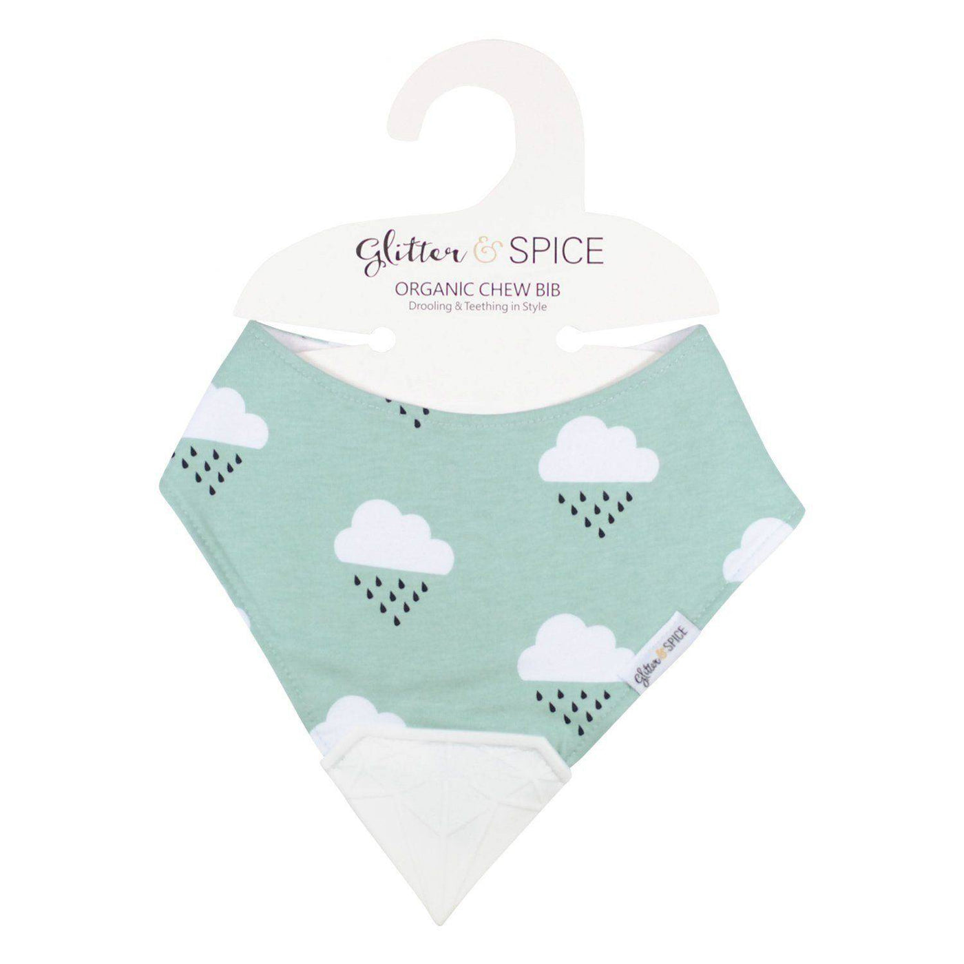 Organic Chew Bib - Rainy Days - Overstock - Glitter & Spice