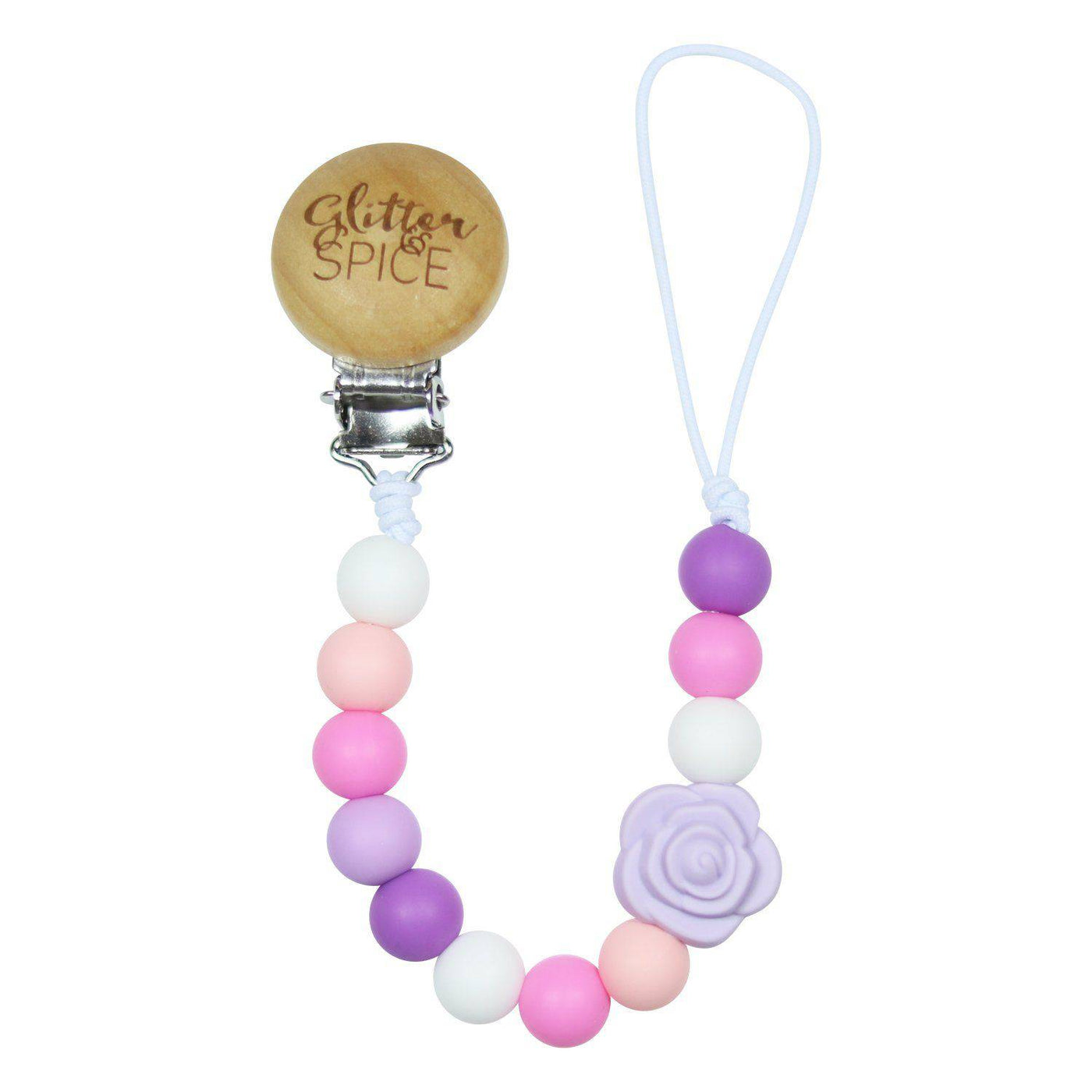 Silicone Pacifier Clip - Esme Rose - Glitter & Spice