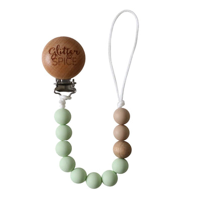 Silicone Pacifier Clip - Pistachio - Glitter & Spice