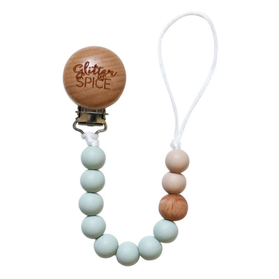 Silicone Pacifier Clip - Sage - Glitter & Spice