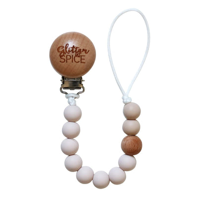 Silicone Pacifier Clip - Sand - Glitter & Spice