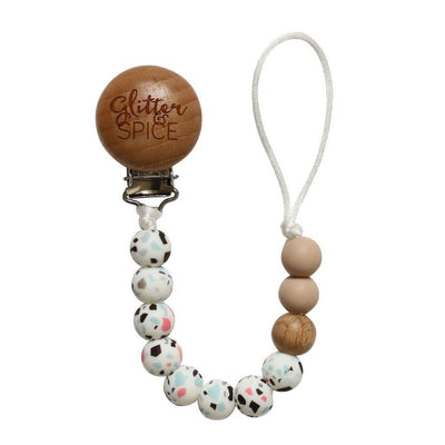 Silicone Pacifier Clip - Terrazzo - Glitter & Spice