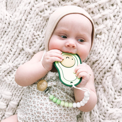 Whistle & Flute Avocado Silicone Teether - Glitter & Spice